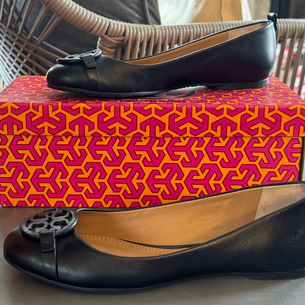 Tory Burch Black Flats